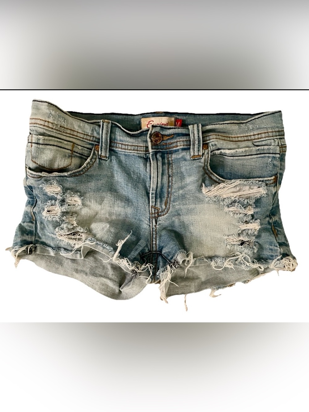 EUNINA JEANS USA Cool Cutoff Style Distressed Denim SHORTS Size Medium